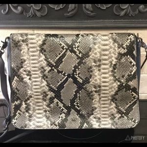 PIPER NOBLE GENIE DISPLAY PRESENTATION HANDBAG FAUX LEATHER BLACK SNAKE MSRP $64